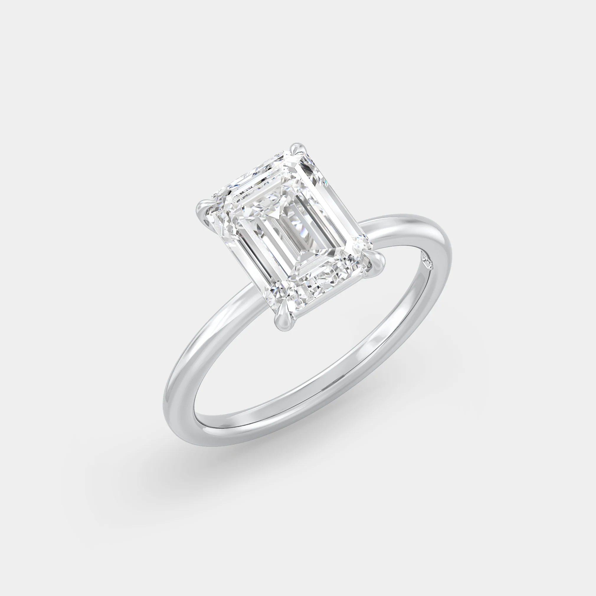 Solitaire of Lab Grown Emerald Diamond - Image 2