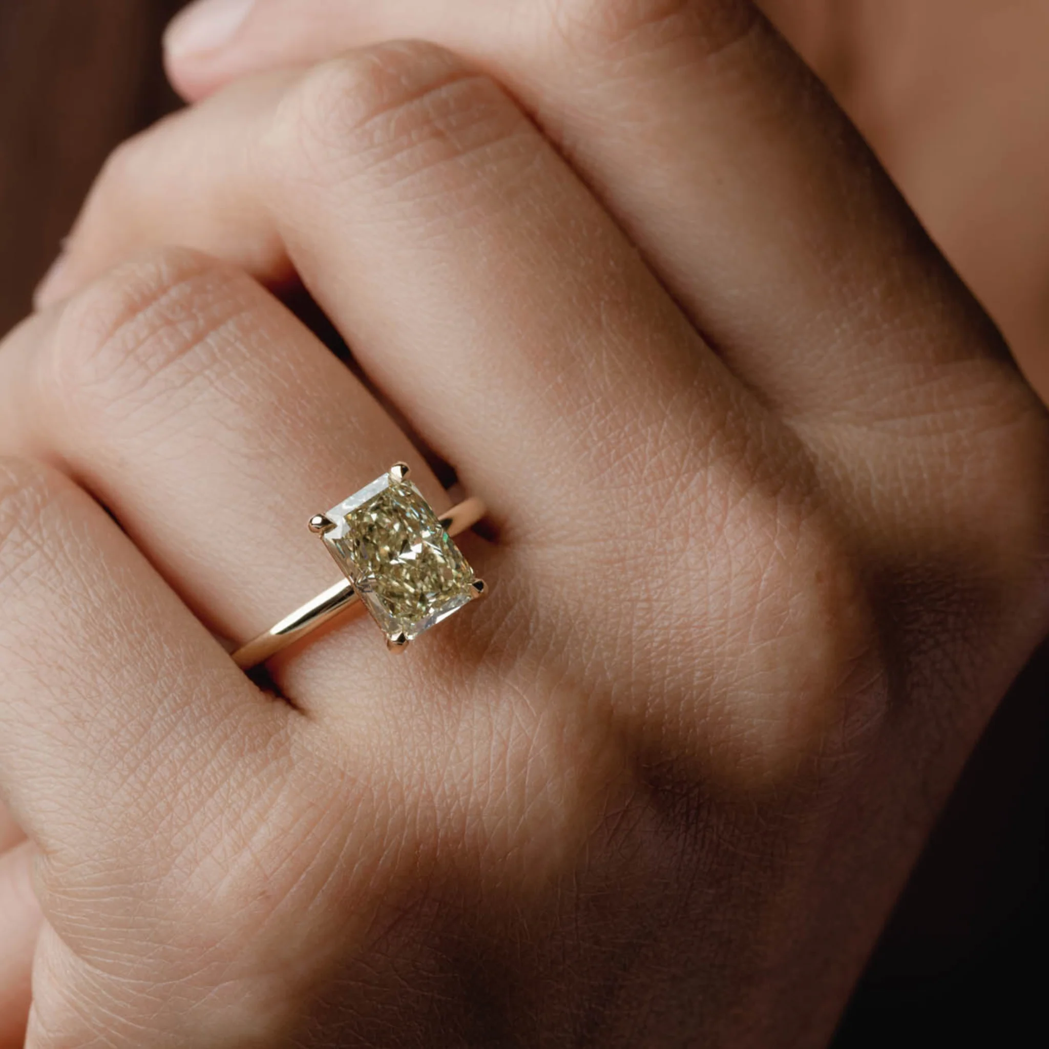 Solitaire of Lab Grown Emerald Diamond - Image 3