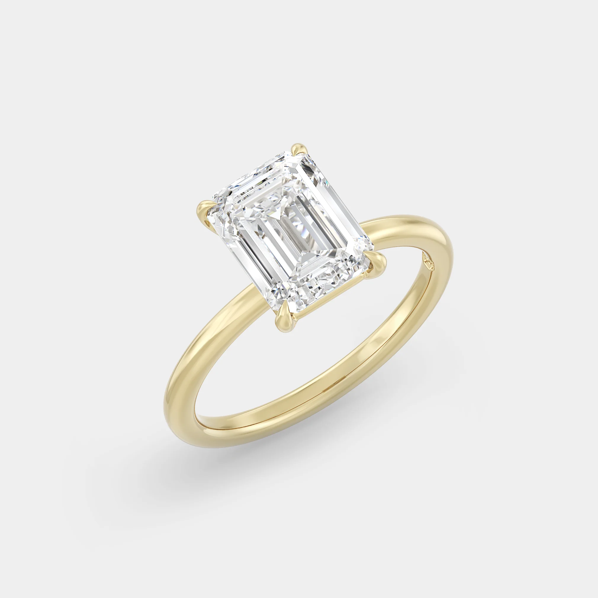 Solitaire of Lab Grown Emerald Diamond - Image 4